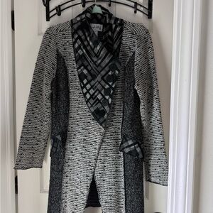 Chic Joseph Ribkoff Black and Gray Patterned Coat